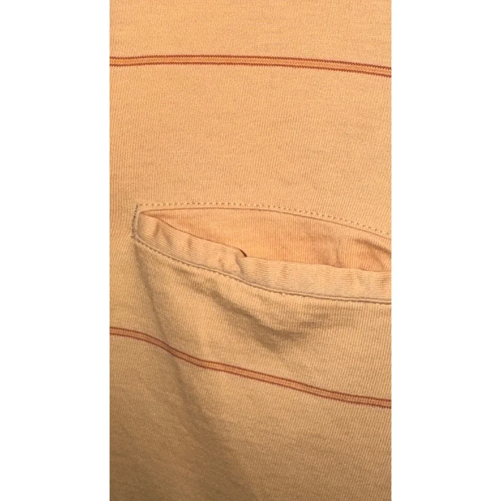 Banana Republic Mens Short Sleeve Striped Polo Shirt Orange Yellow Cotton Large
